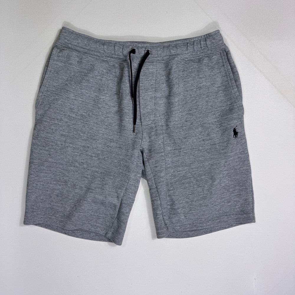 Polo Ralph Lauren Mens Small Gray Heather Fleece Sweat Shorts Drawstring Pony